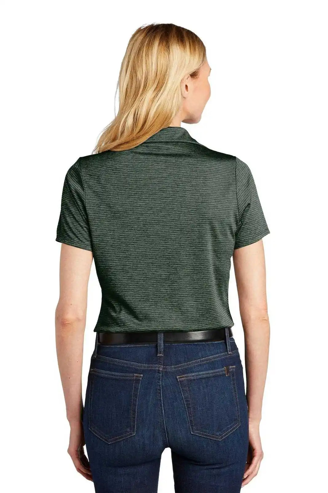 Port Authority Lk585 Ladies Shadow Stripe Polo - Deep Forest Green
