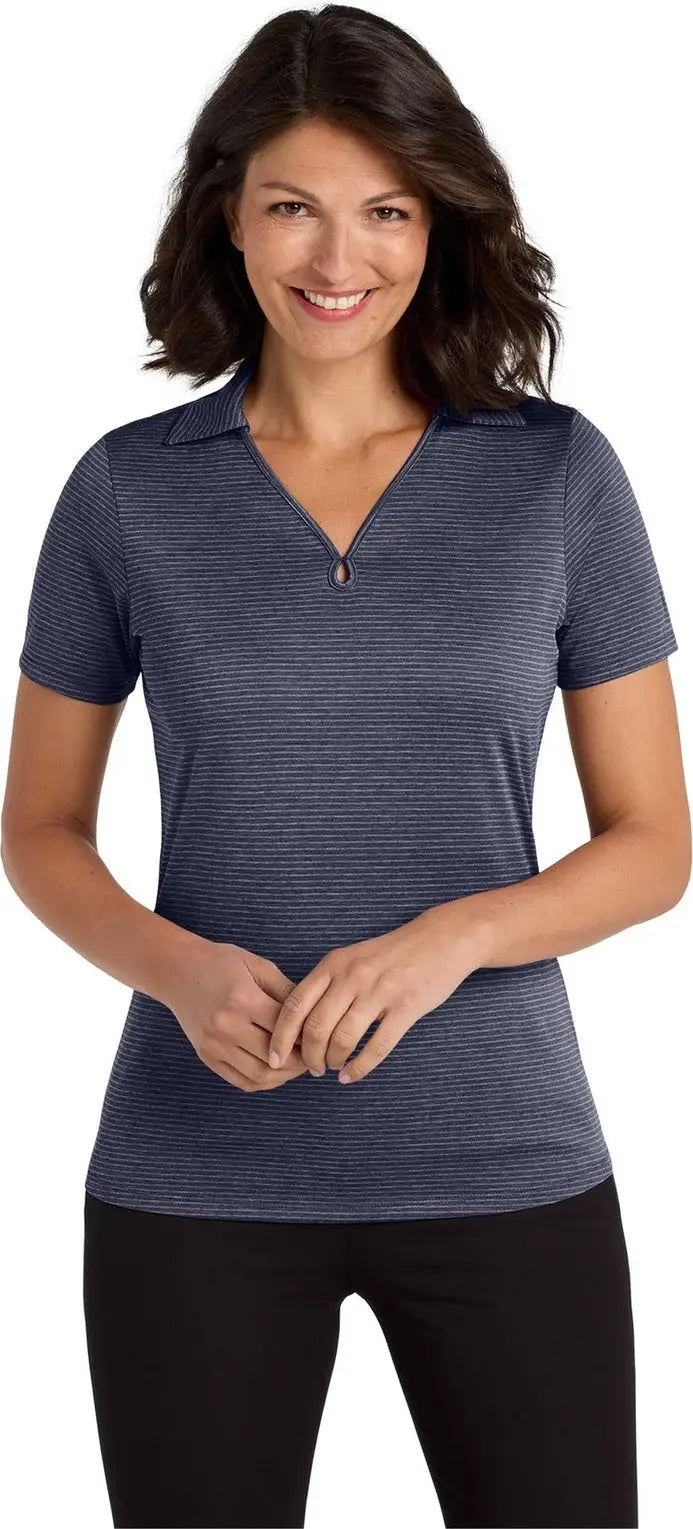 Port Authority Lk585 Women’s Shadow Stripe Polo - River Blue Navy