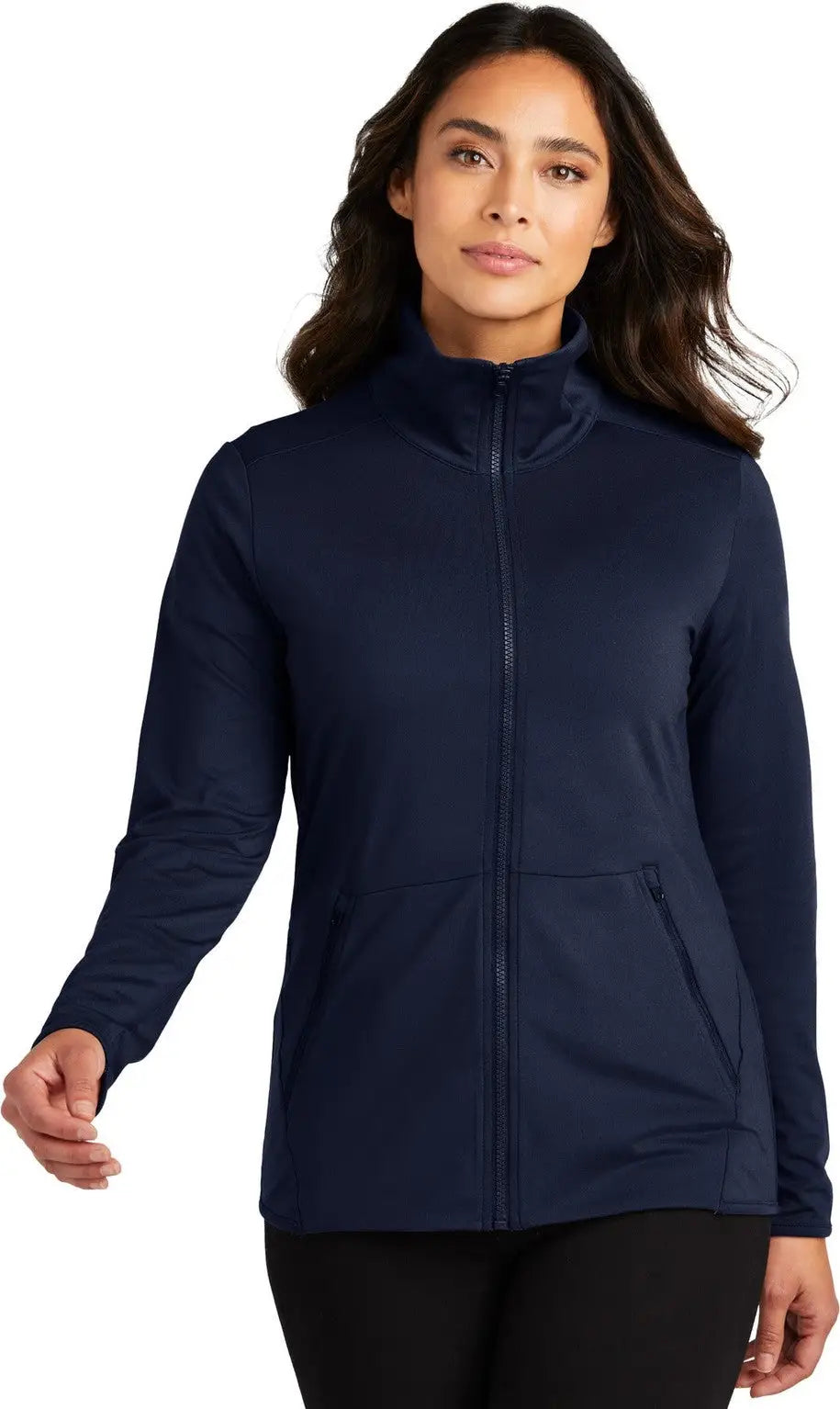 Port Authority Lk595 Women’s Accord Stretch Fleece Full-zip - Navy - Ladies Xs