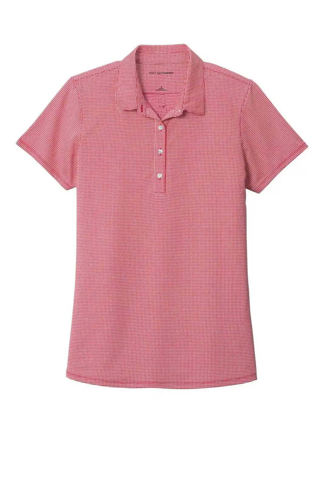Port Authority Lk646 Ladies Gingham Polo - Rich Red White