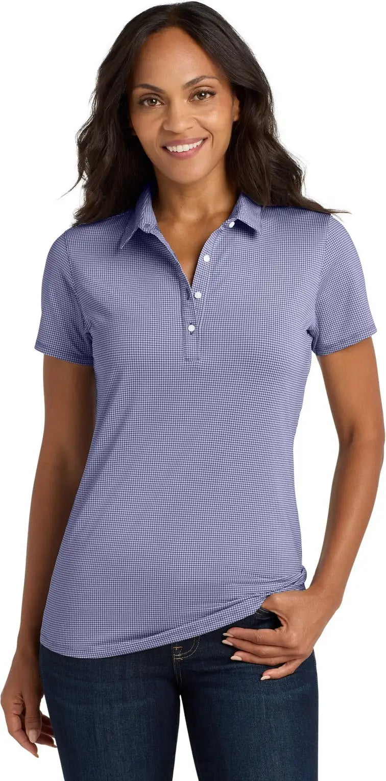 Port Authority Lk646 Women’s Gingham Polo - True Navy White