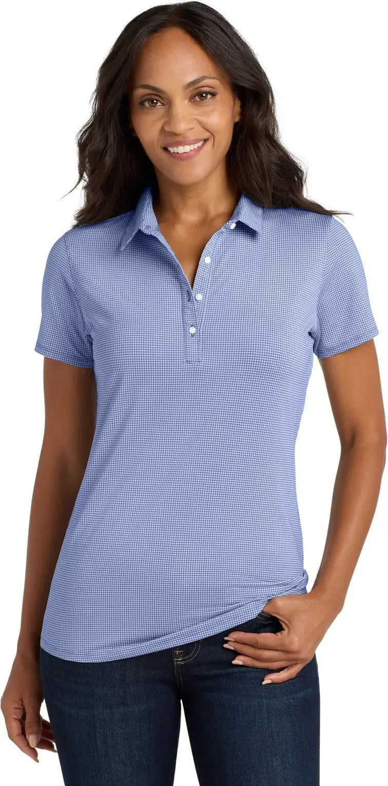 Port Authority Lk646 Women’s Gingham Polo - True Royal White