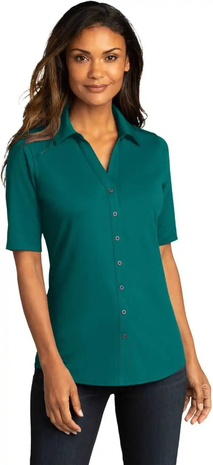Port Authority Lk682 Ladies City Stretch Top Dark Teal