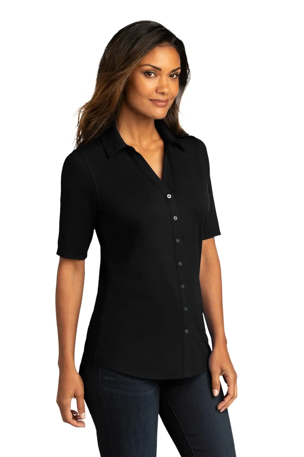 Port Authority Lk682 Women’s City Stretch Top - Black
