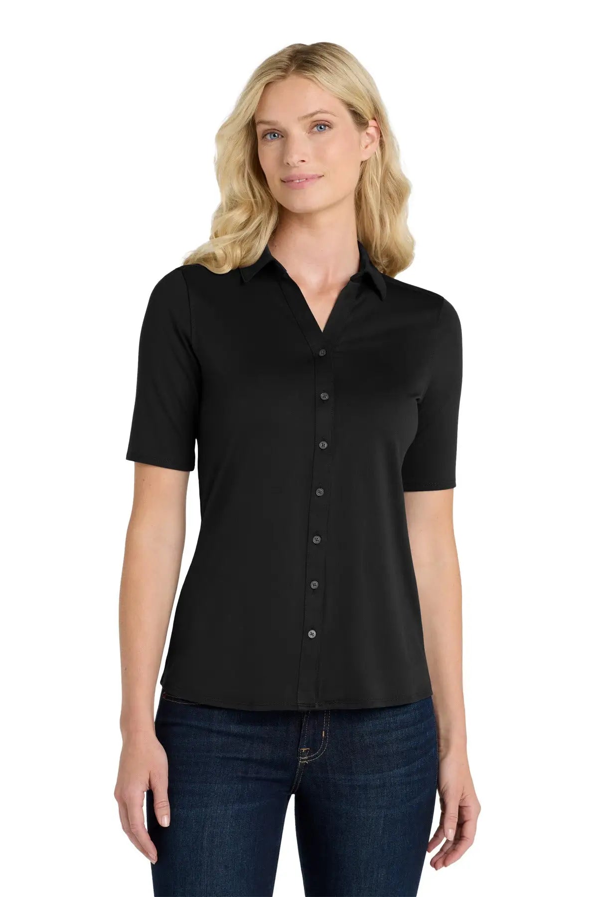 Port Authority Lk682 Women’s City Stretch Top - Black - Ladies Xs