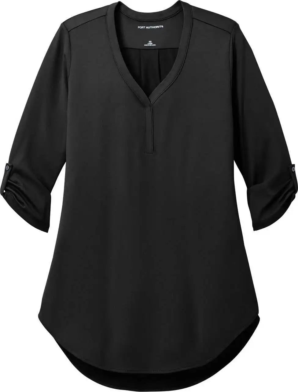 Port Authority Lk6840 Ladies City Stretch 3/4 Sleeve Tunic Black