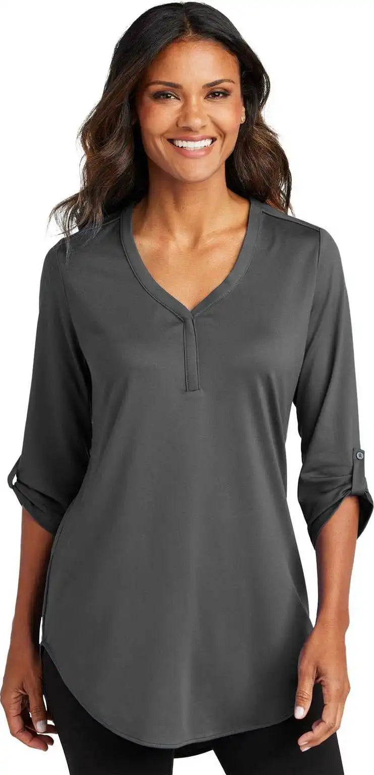 Port Authority Lk6840 Ladies City Stretch 3/4 Sleeve Tunic Graphite