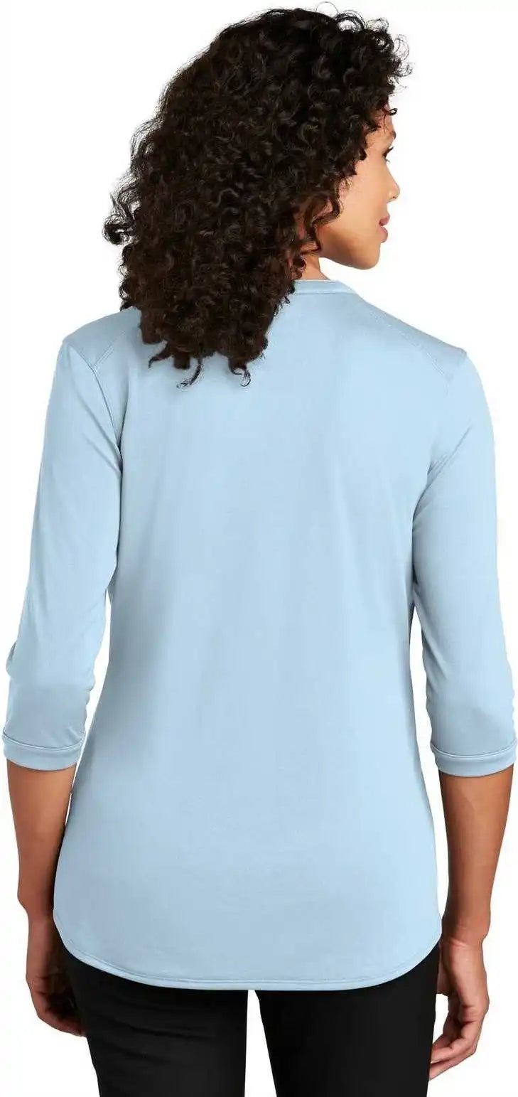 Port Authority Lk750 Ladies Uv Choice Pique Henley Cloud Blue
