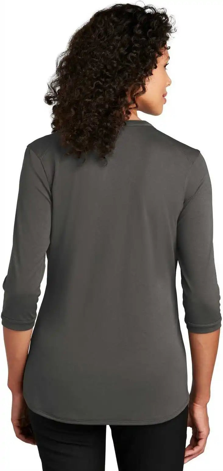 Port Authority Lk750 Ladies Uv Choice Pique Henley Sterling Gray