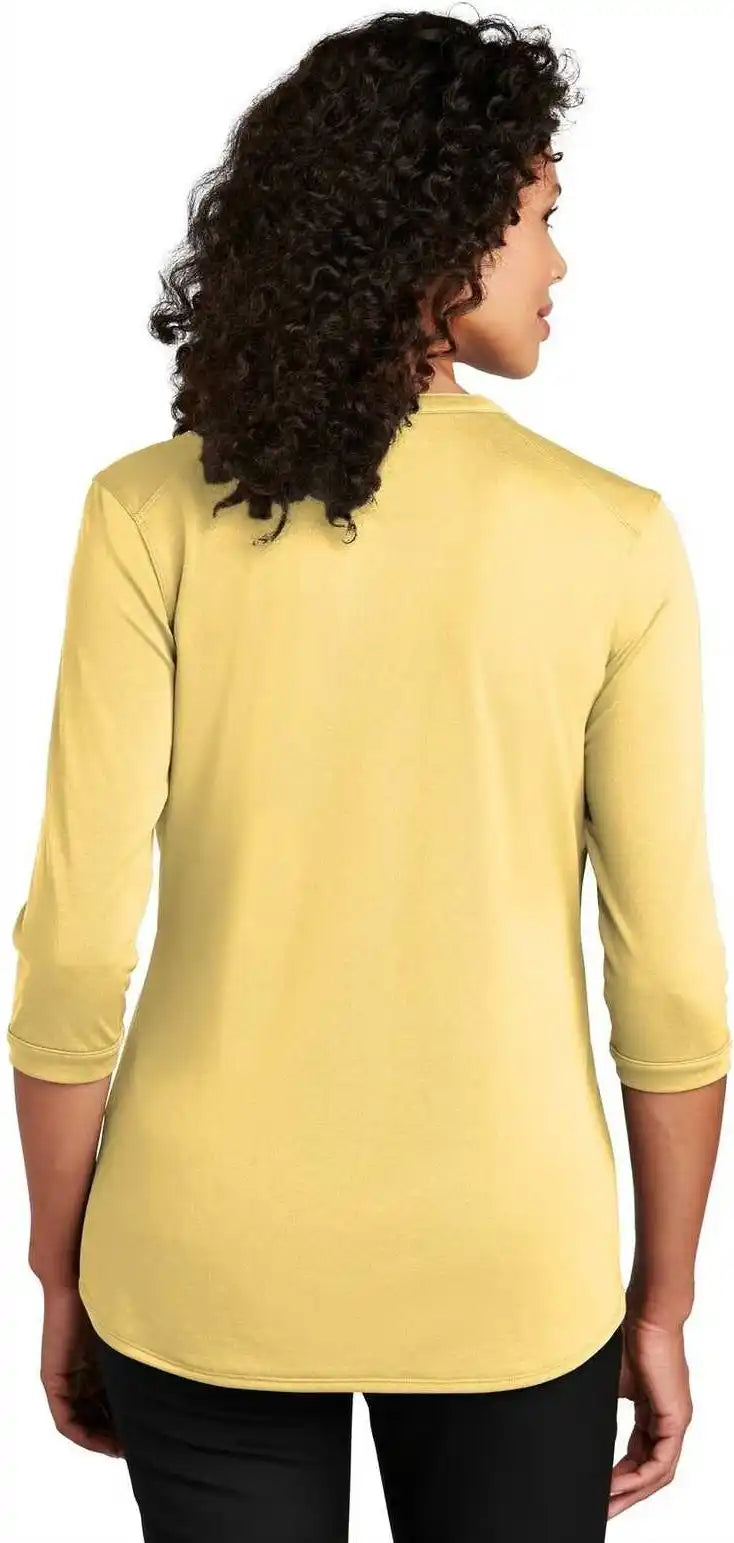 Port Authority Lk750 Ladies Uv Choice Pique Henley - Sunbeam Yellow