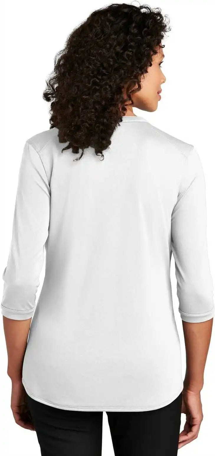 Port Authority Lk750 Ladies Uv Choice Pique Henley - White