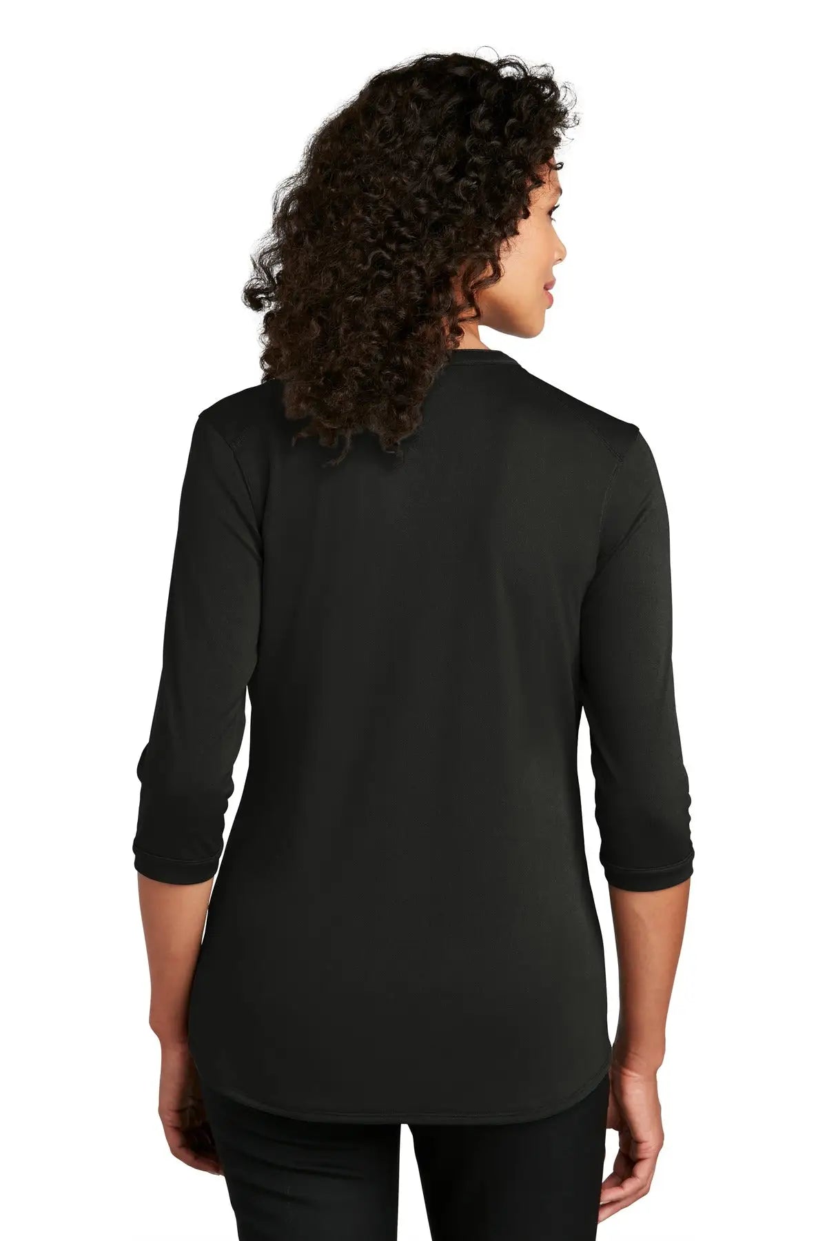Port Authority Lk750 Women’s Uv Choice Pique Henley - Black