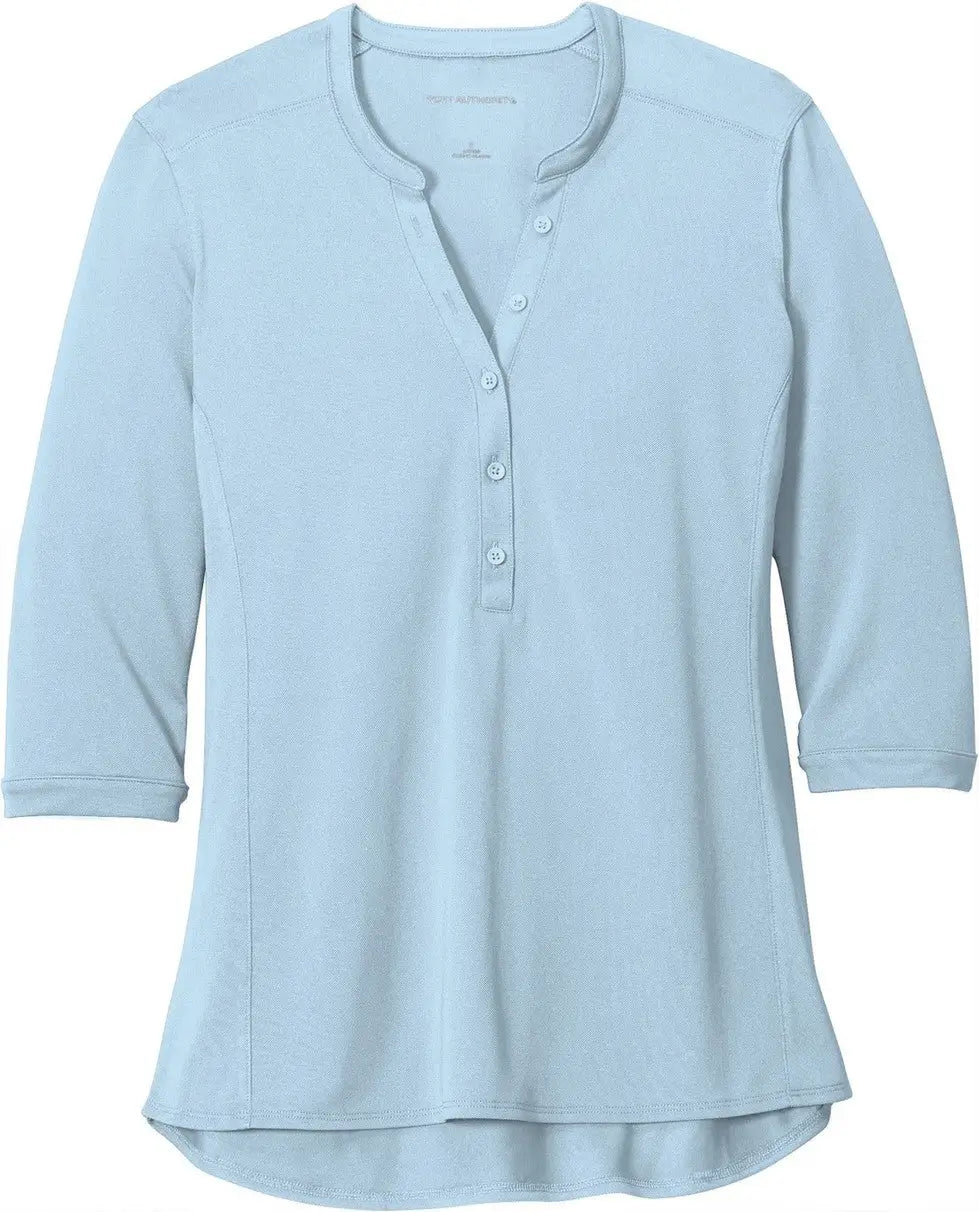 Port Authority Lk750 Women’s Uv Choice Pique Henley - Cloud Blue
