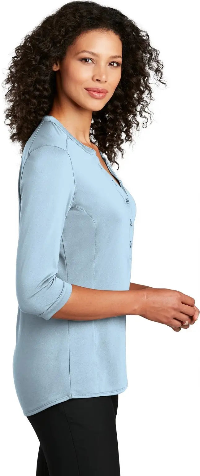 Port Authority Lk750 Women’s Uv Choice Pique Henley - Cloud Blue