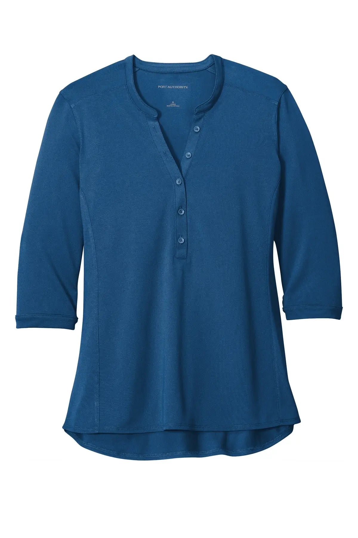 Port Authority Lk750 Women’s Uv Choice Pique Henley - True Blue