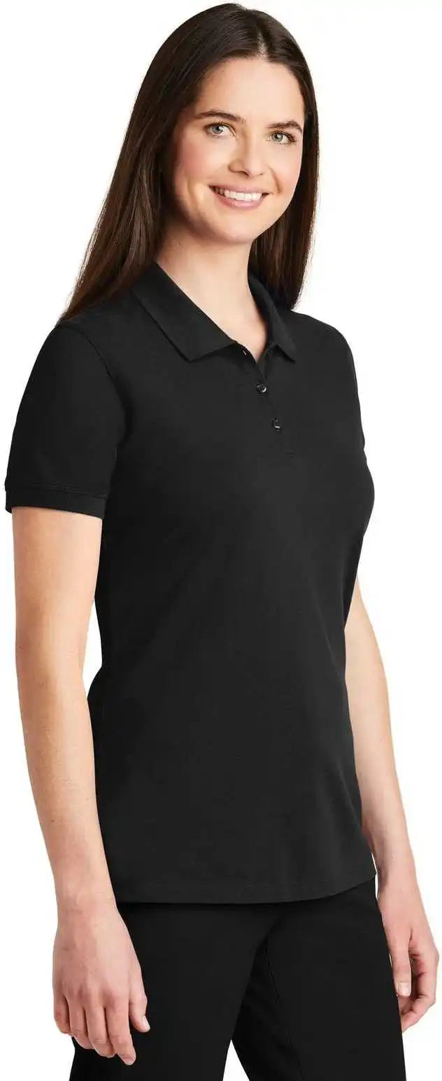 Port Authority Lk8000 Ladies Ezcotton Polo Black