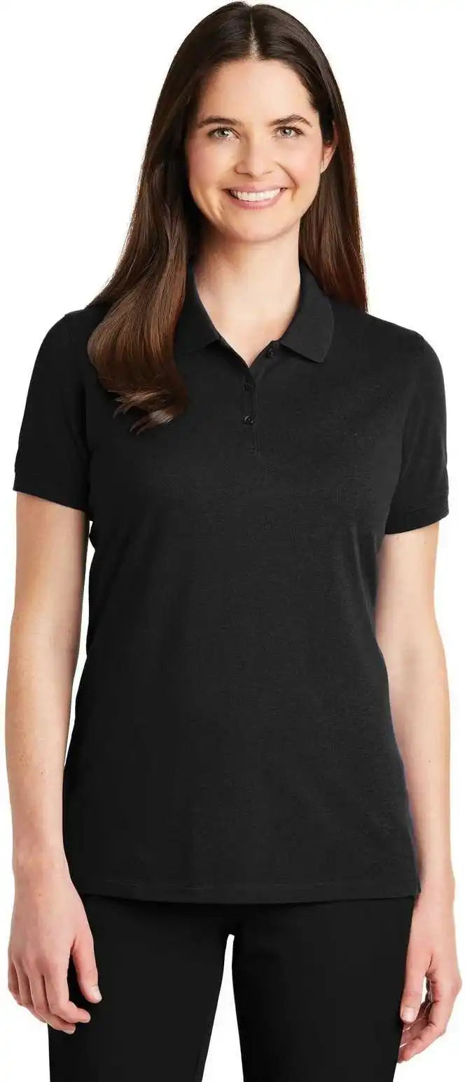Port Authority Lk8000 Ladies Ezcotton Polo Black