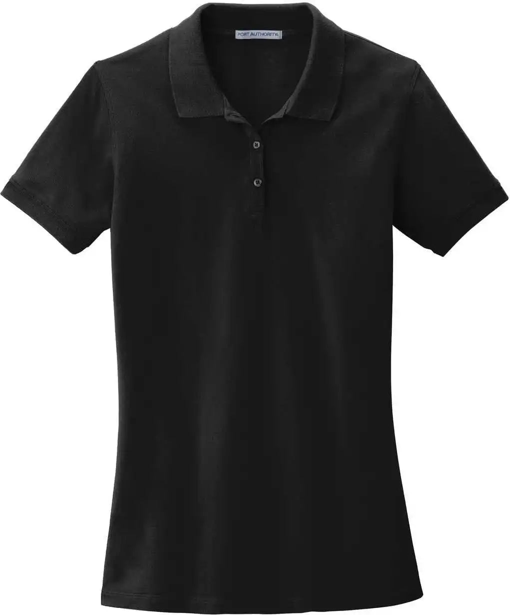 Port Authority Lk8000 Ladies Ezcotton Polo Black
