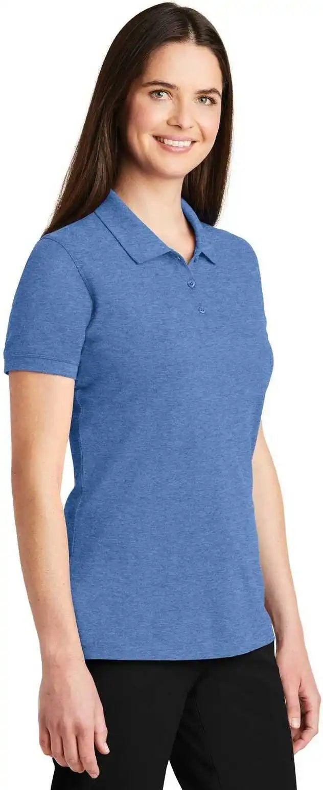 Port Authority Lk8000 Ladies Ezcotton Polo Blue Heather