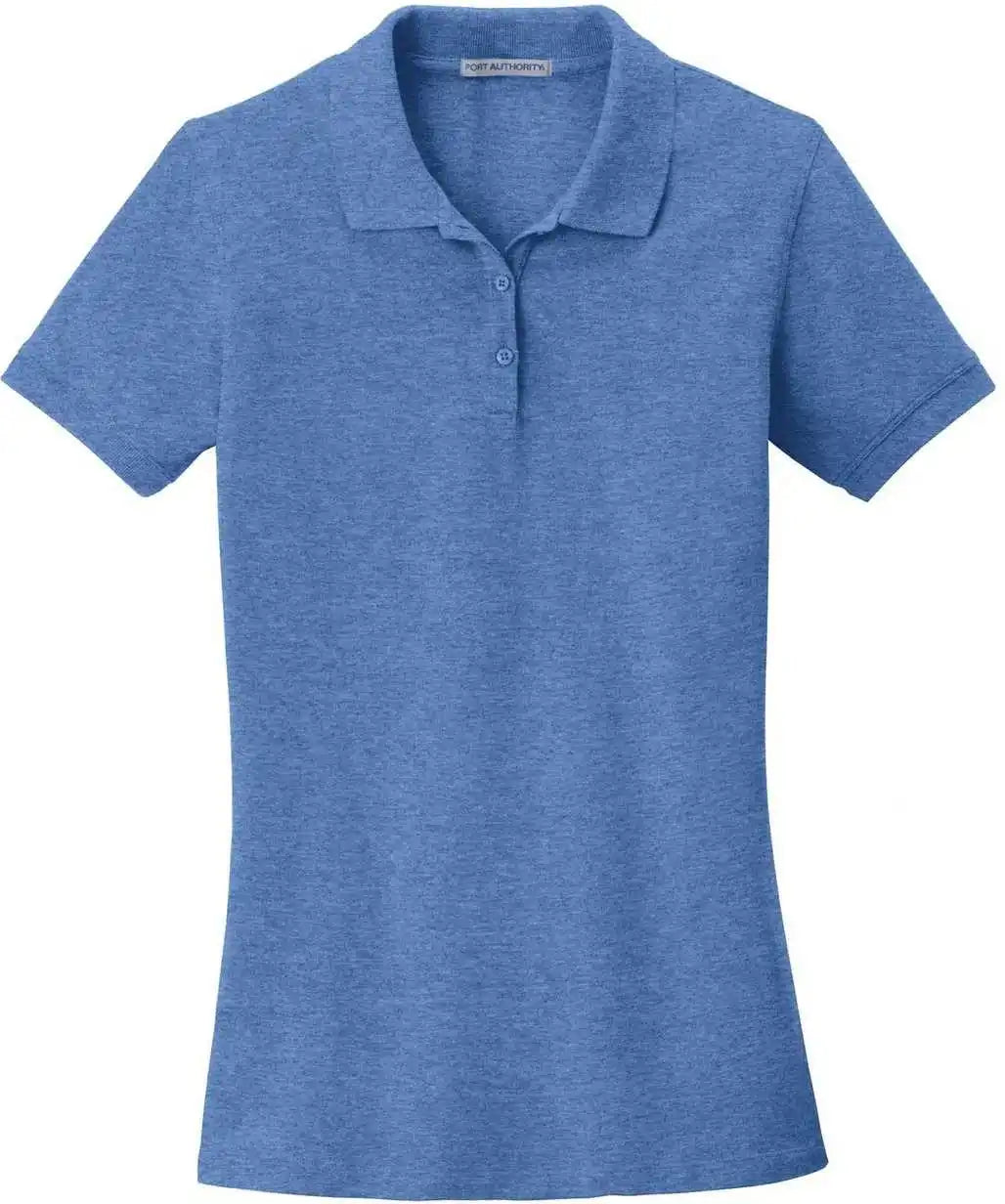 Port Authority Lk8000 Ladies Ezcotton Polo Blue Heather