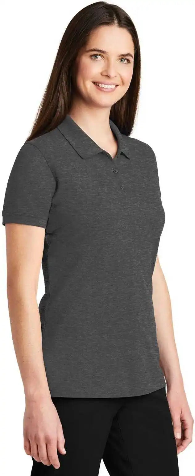 Port Authority Lk8000 Ladies Ezcotton Polo - Charcoal Heather