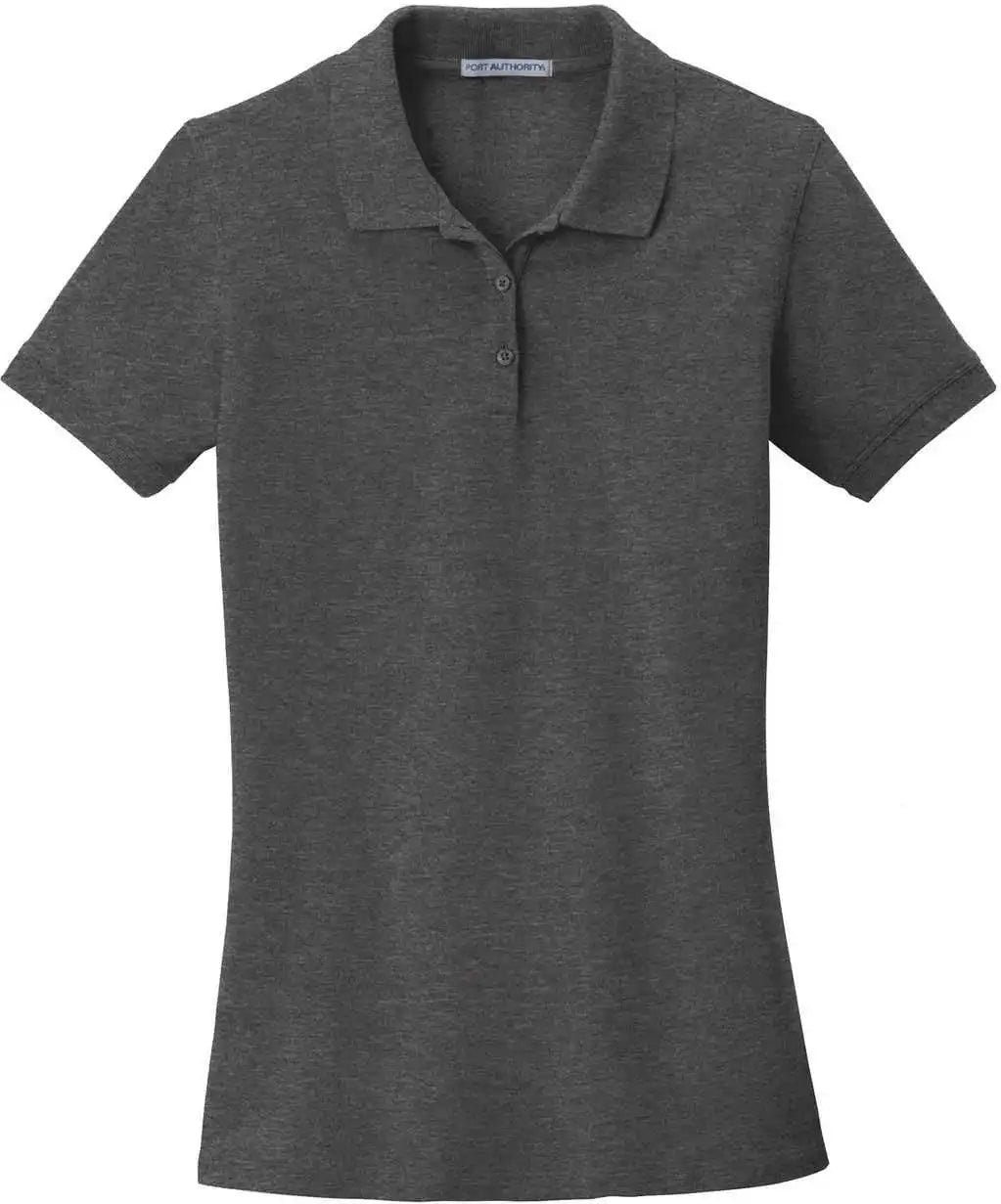 Port Authority Lk8000 Ladies Ezcotton Polo - Charcoal Heather
