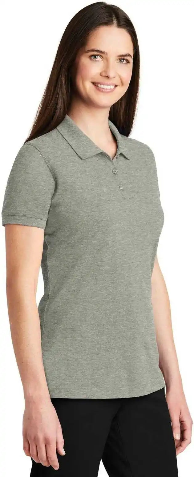Port Authority Lk8000 Ladies Ezcotton Polo - Oxford Heather