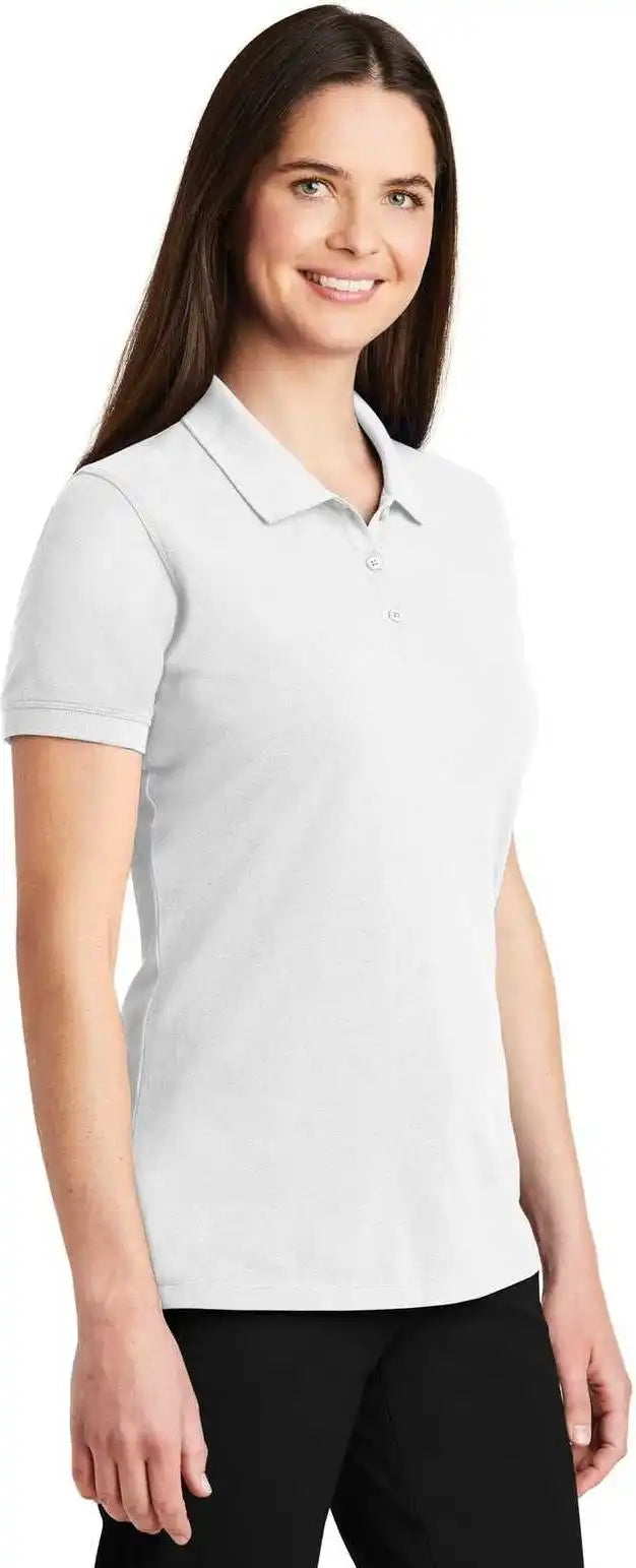 Port Authority Lk8000 Ladies Ezcotton Polo White