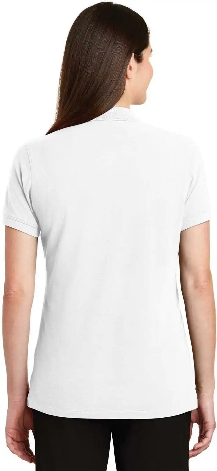 Port Authority Lk8000 Ladies Ezcotton Polo White