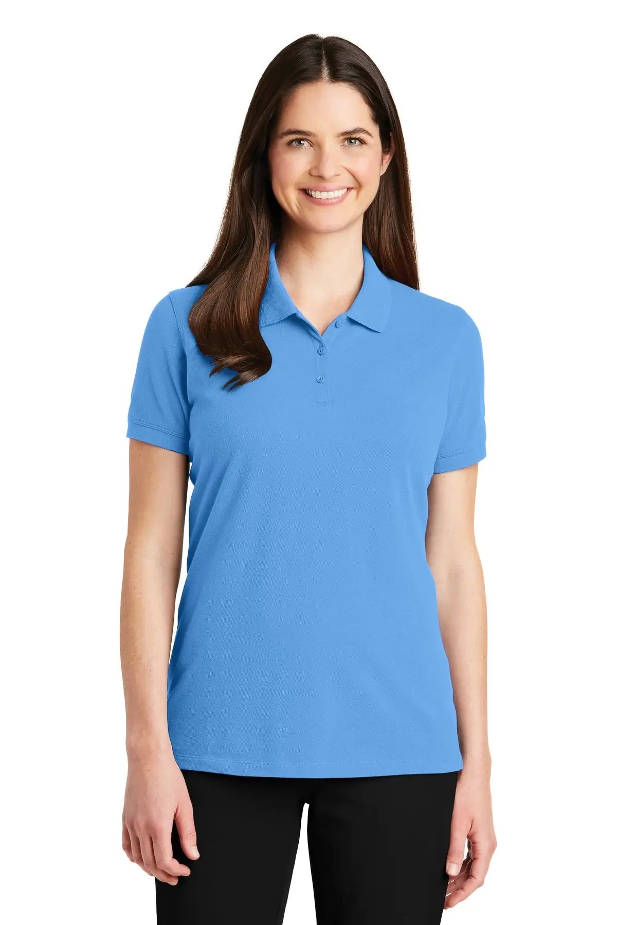 Port Authority Lk8000 Women’s Ezcotton Polo - Azure Blue - Ladies Xs