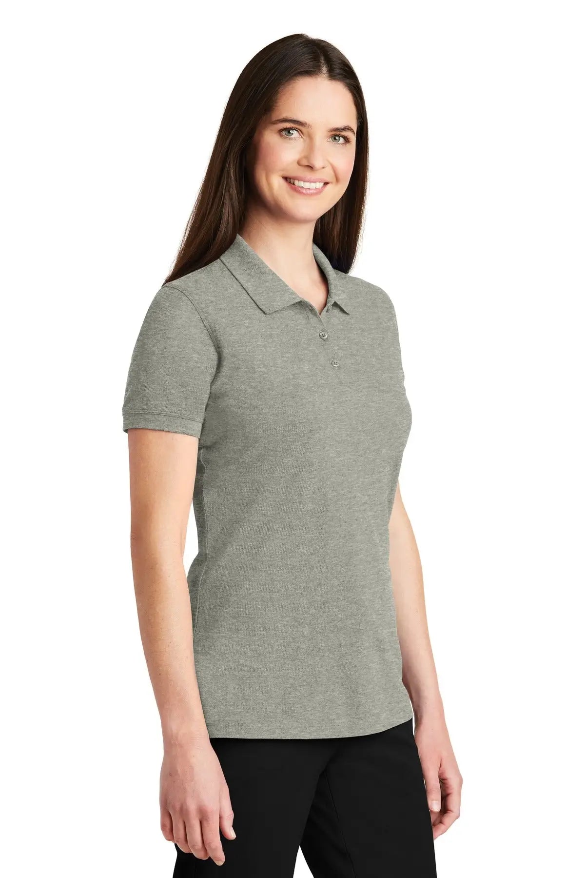 Port Authority Lk8000 Women’s Ezcotton Polo - Oxford Heather