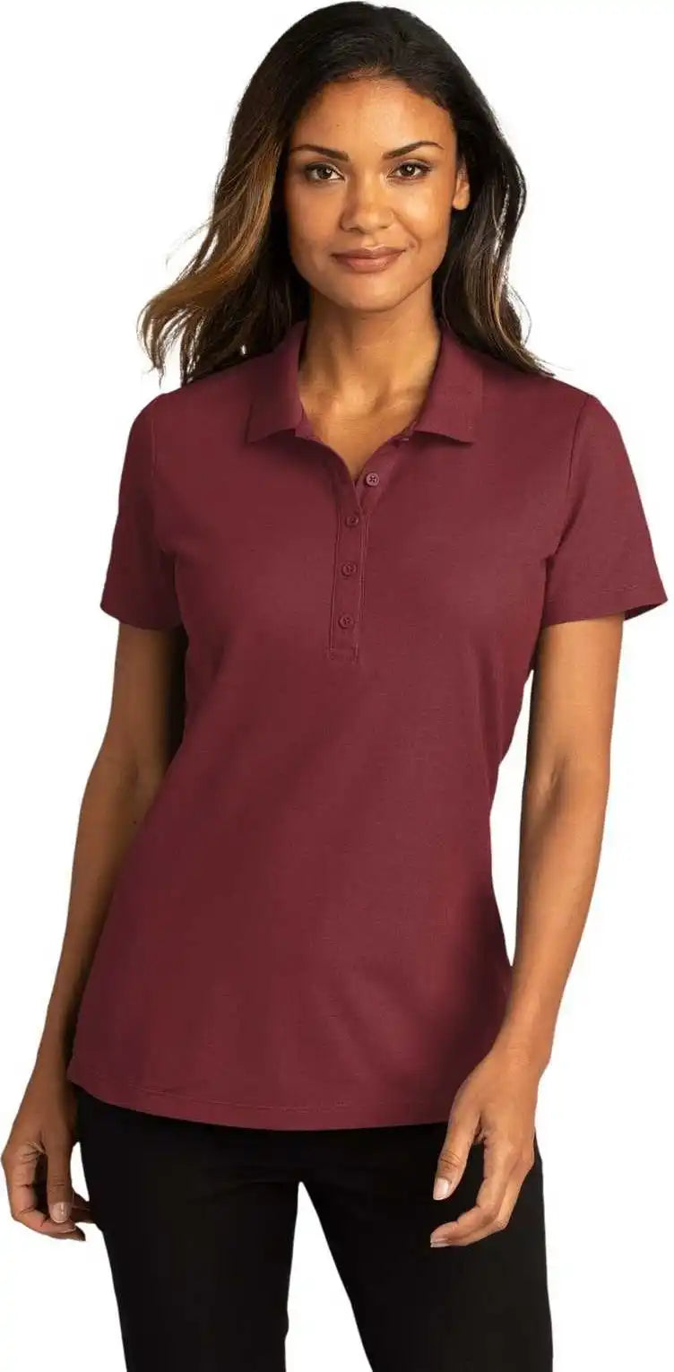 Port Authority Lk810 Ladies Superpro React Polo - Burgundy