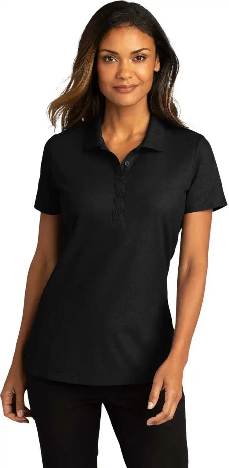 Port Authority Lk810 Ladies Superpro React Polo Deep Black