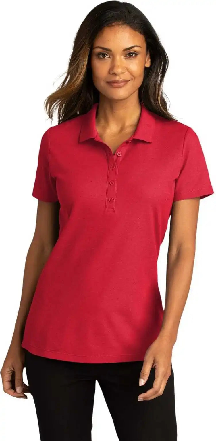 Port Authority Lk810 Ladies Superpro React Polo Rich Red