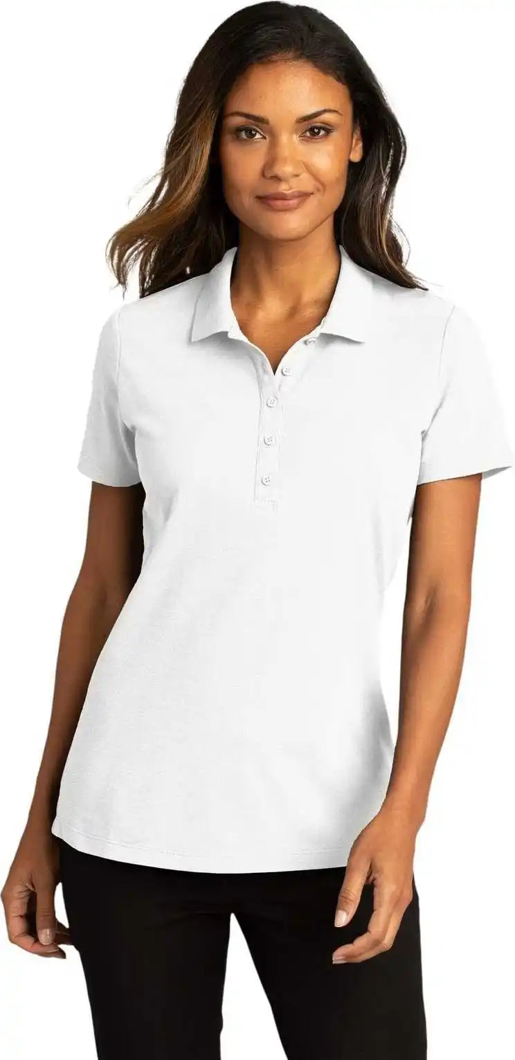 Port Authority Lk810 Ladies Superpro React Polo White