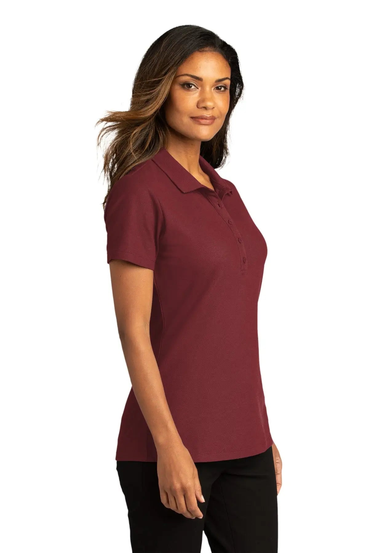 Port Authority Lk810 Women’s Superpro React Polo - Burgundy