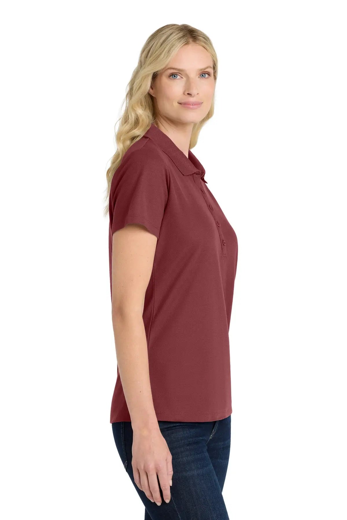 Port Authority Lk810 Women’s Superpro React Polo - Burgundy