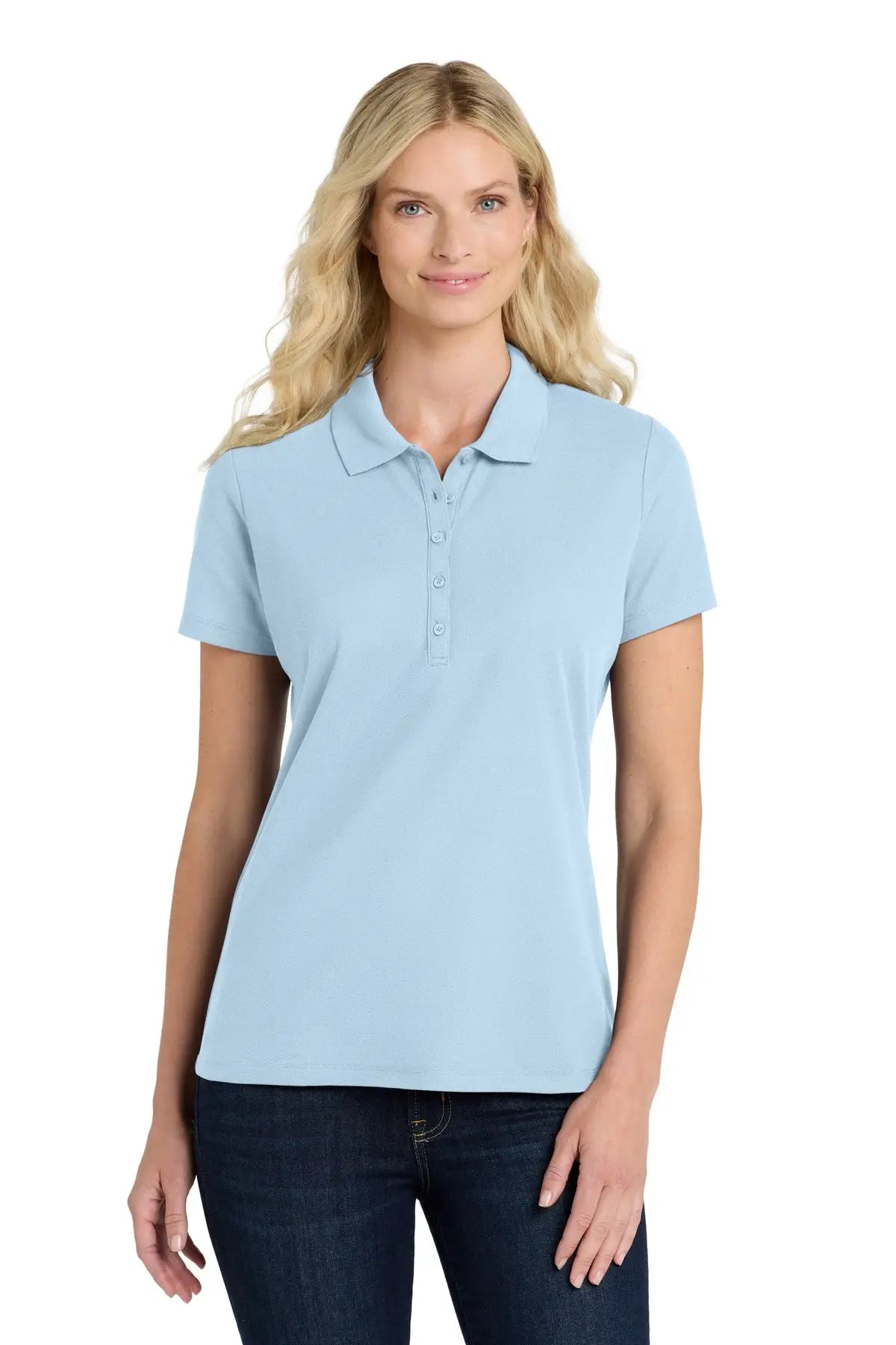 Port Authority Lk810 Women’s Superpro React Polo - Cloud Blue - Ladies Xs