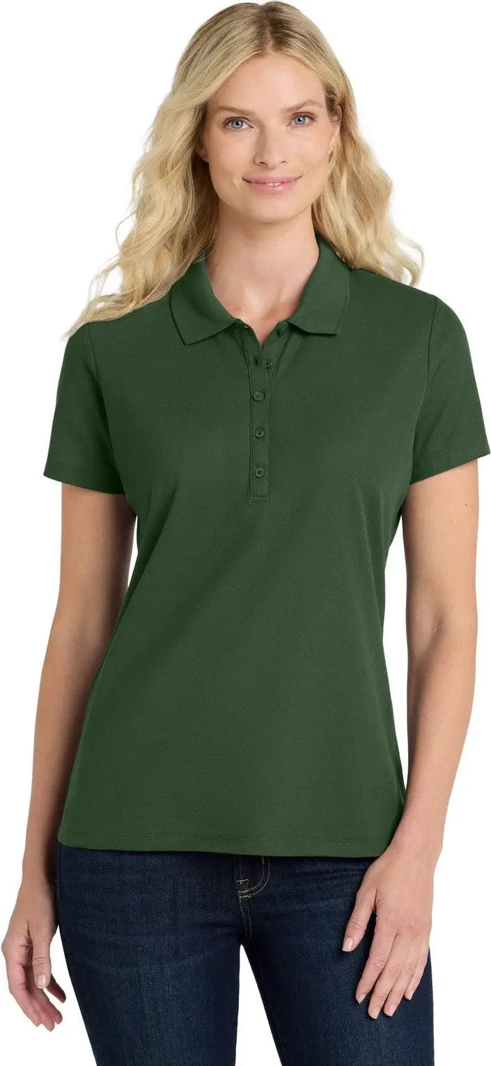 Port Authority Lk810 Women’s Superpro React Polo - Dark Green - Ladies Xs