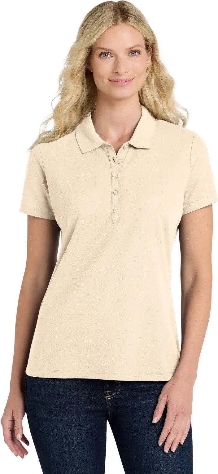 Port Authority Lk810 Women’s Superpro React Polo - Ecru - Ladies Xs