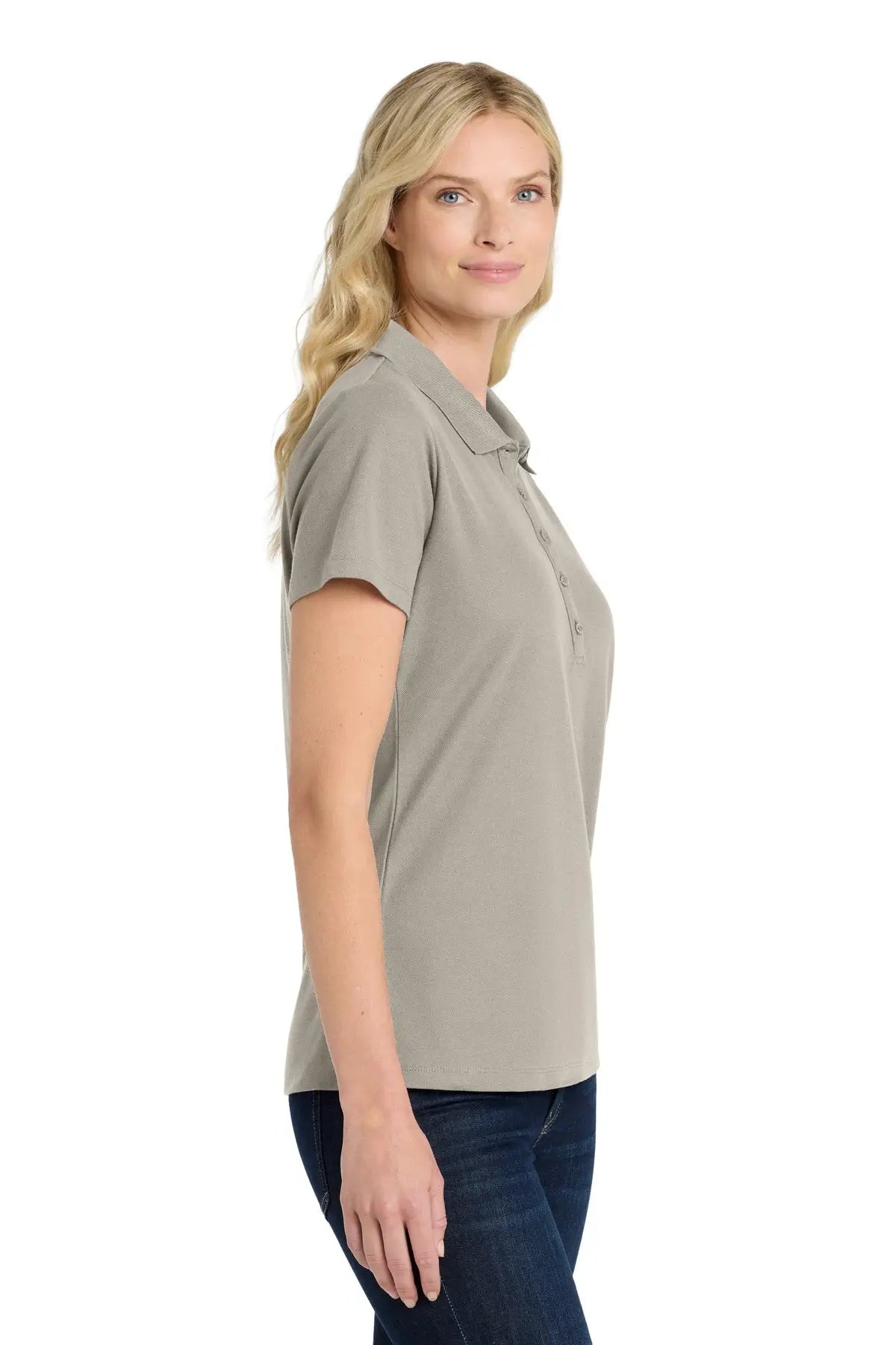 Port Authority Lk810 Women’s Superpro React Polo - Gusty Gray