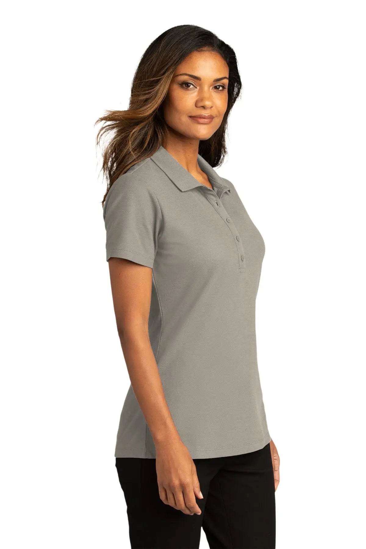 Port Authority Lk810 Women’s Superpro React Polo - Gusty Gray