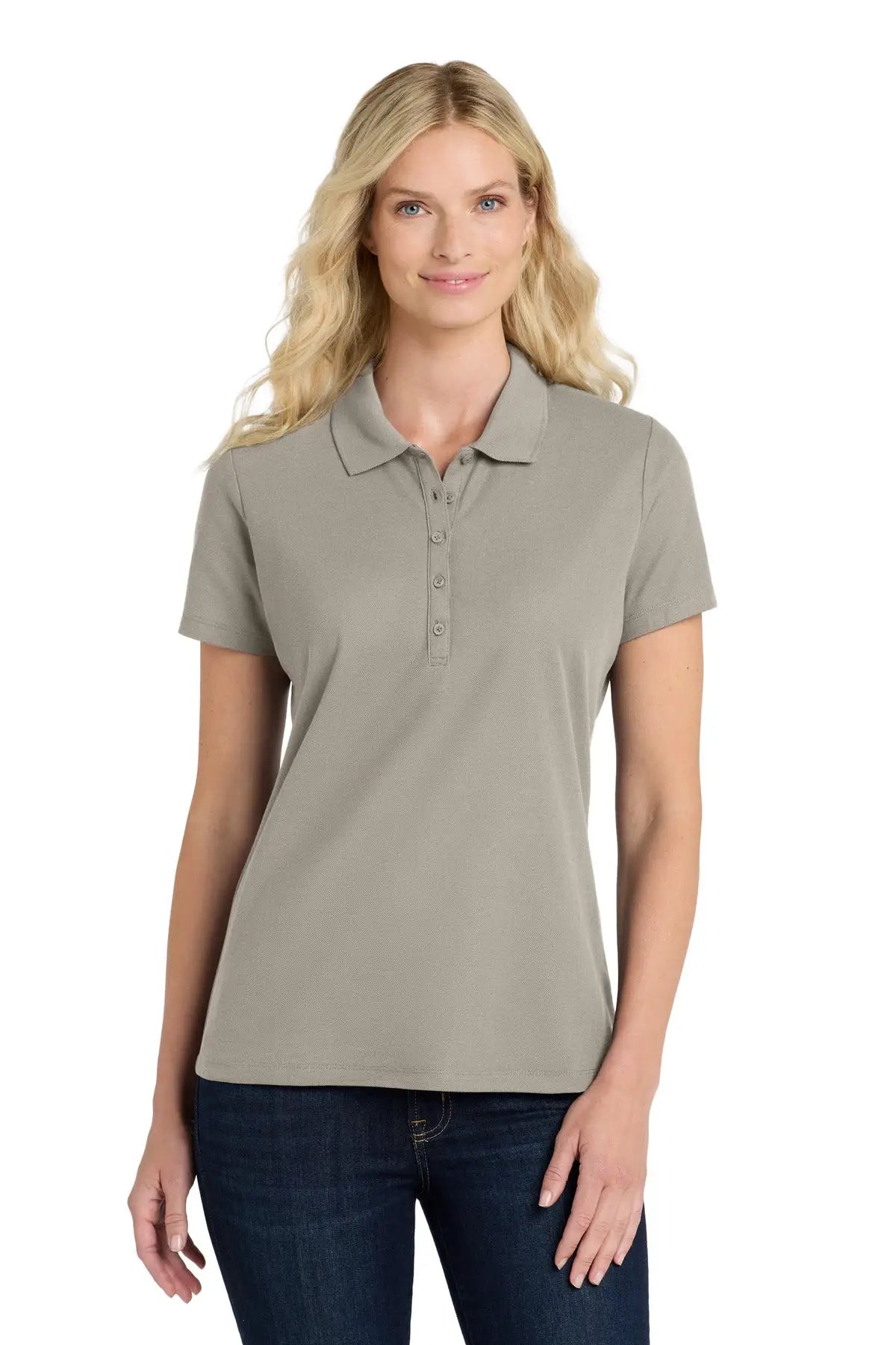 Port Authority Lk810 Women’s Superpro React Polo - Gusty Gray - Ladies Xs
