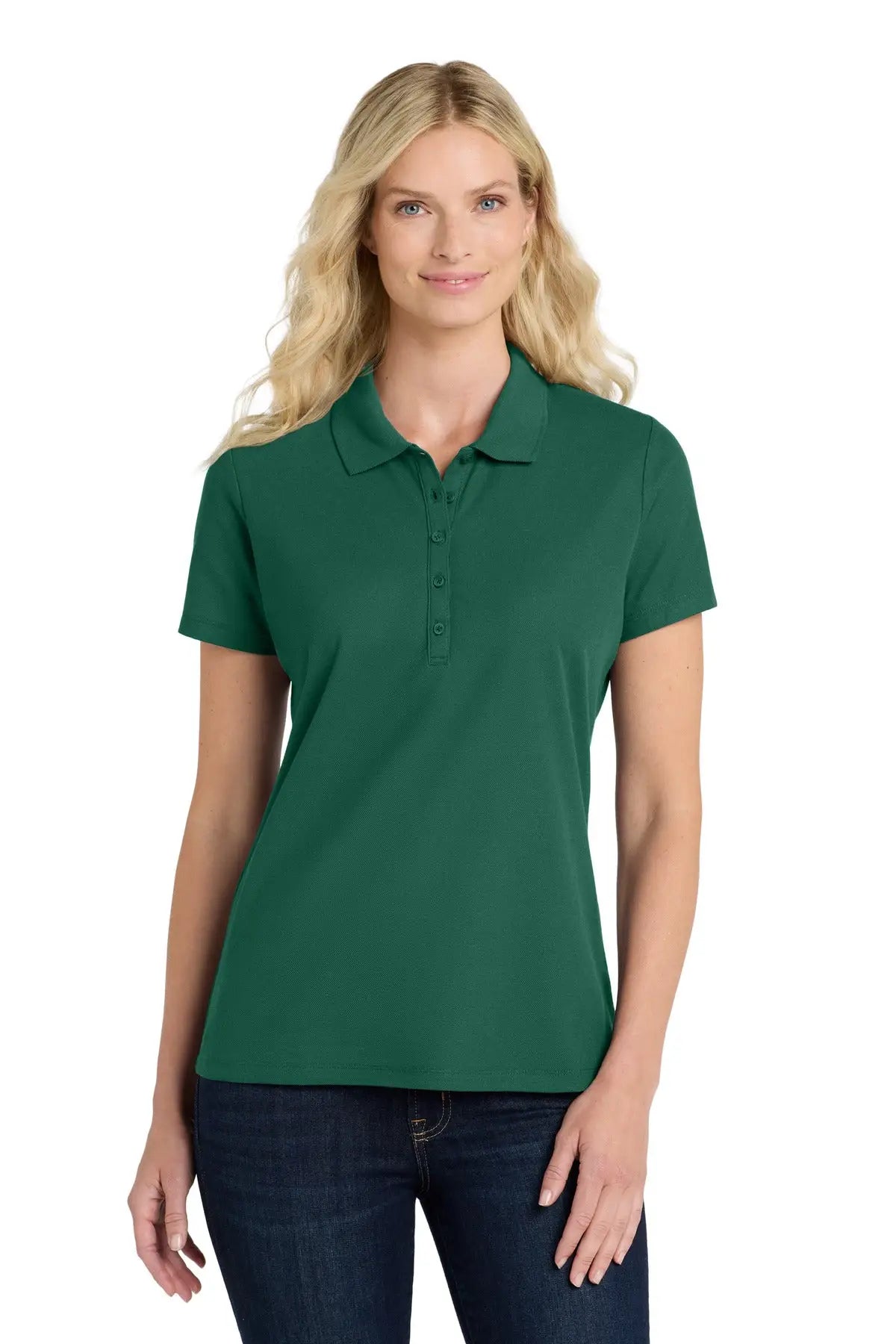 Port Authority Lk810 Women’s Superpro React Polo - Marine Green - Ladies Xs