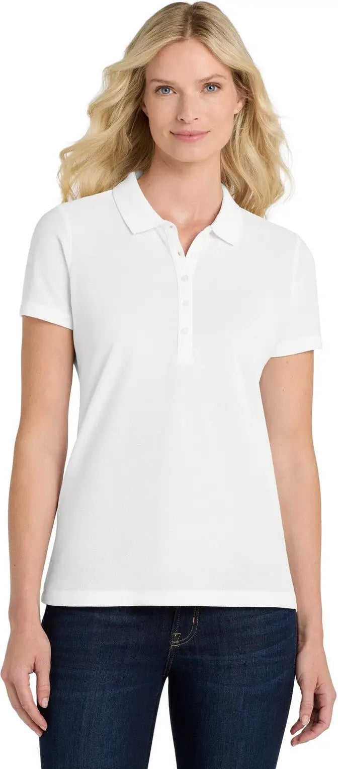 Port Authority Lk810 Women’s Superpro React Polo - White - Ladies Xs