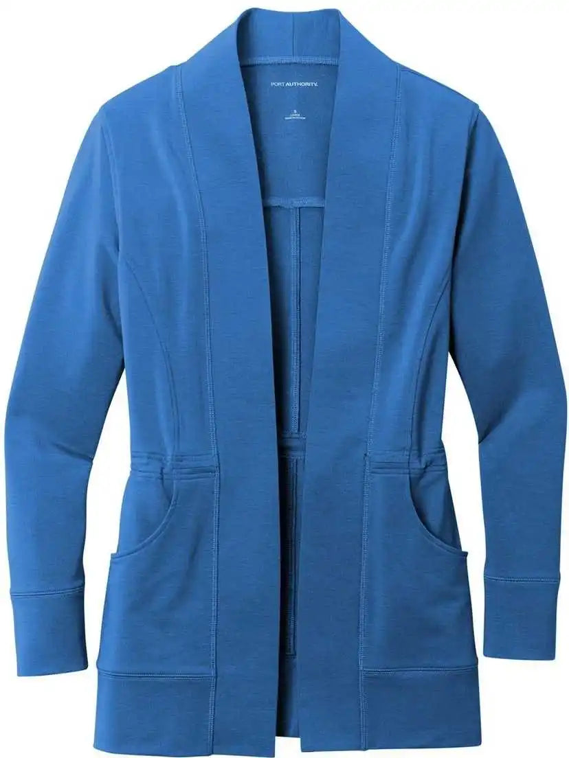Port Authority Lk825 Ladies Microterry Cardigan - Aegean Blue