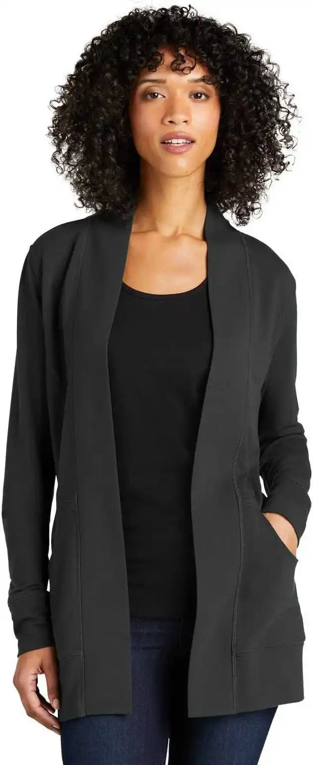 Port Authority Lk825 Ladies Microterry Cardigan - Charcoal