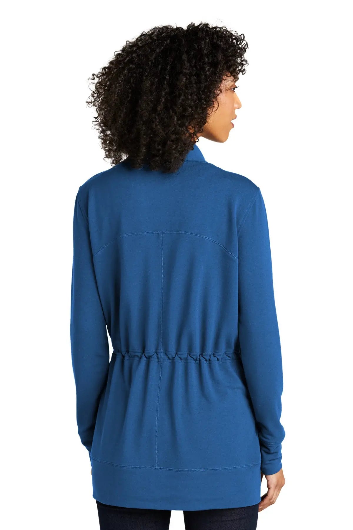 Port Authority Lk825 Women’s Microterry Cardigan - Aegean Blue