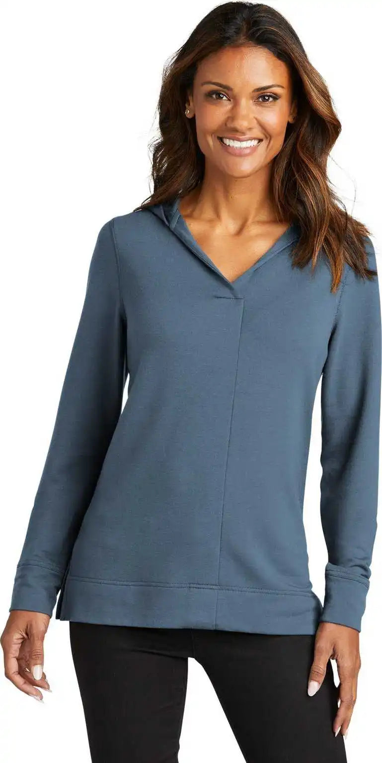 Port Authority Lk826 Ladies Microterry Pullover Hoodie Duskblue