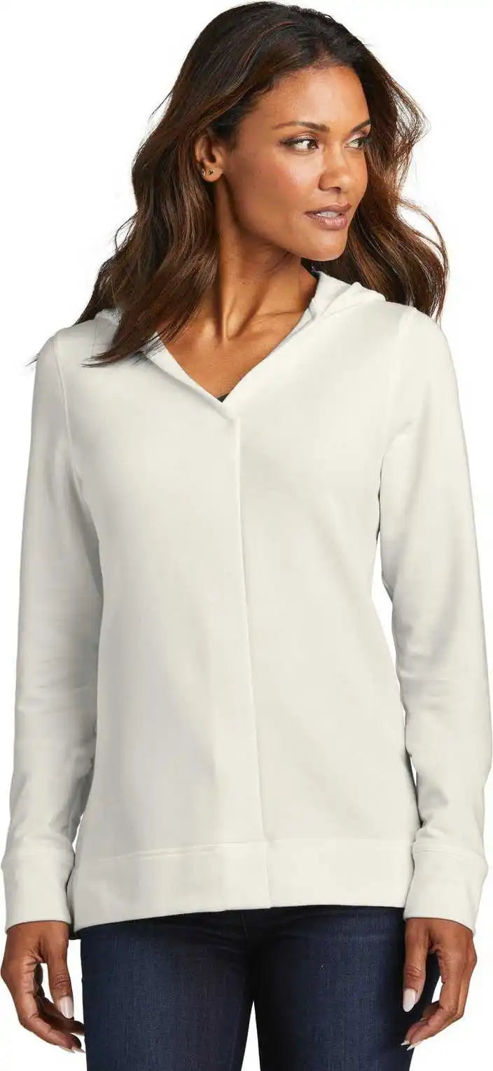 Port Authority Lk826 Ladies Microterry Pullover Hoodie Ivory Chiffon